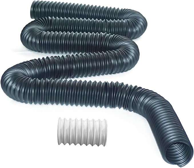 Additional 8 feet of pipe, 2 inches in diameter, with connectors for draining the other side of the sump or splicing lengths of flexible pipe - Extension/Flexible/Moldable/Splicable Piping