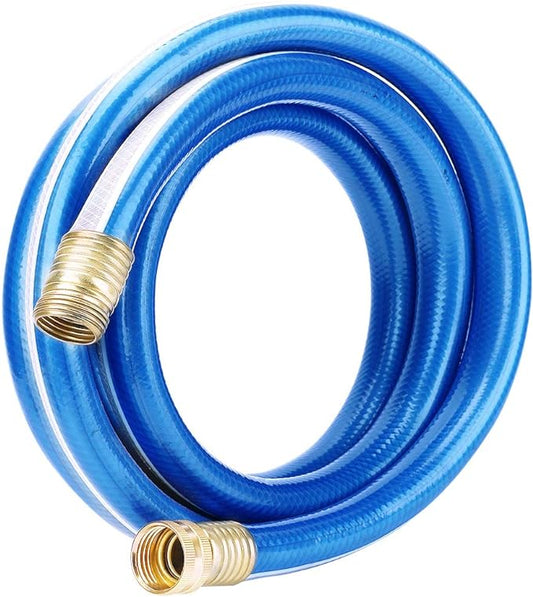 Short Lead Garden Hose 3/4" x 15' - No Kink, No Leak, Male to Female Brass/Aluminum Fittings - Heavy Duty, Durable, Flexible and Lightweight Water Hose for Home and Commercial Use