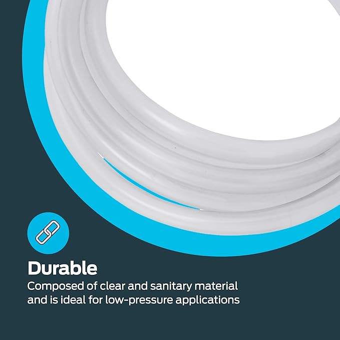 10ft PVC Clear Vinyl Tubing – 1/2" ID x 5/8" OD Food-Grade Flexible Hose for Water, Air, Gas, and Liquid Transfer