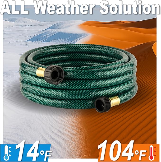 Garden Hose, No Leaks, Suitable for Watering: Kink-Free, Lightweight - 1/2 Inch Hose, 15 Feet with Fittings, Suitable for Outdoors and Yards