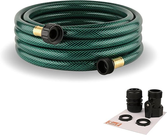 Garden Hose, No Leaks, Suitable for Watering: Kink-Free, Lightweight - 1/2 Inch Hose, 15 Feet with Fittings, Suitable for Outdoors and Yards